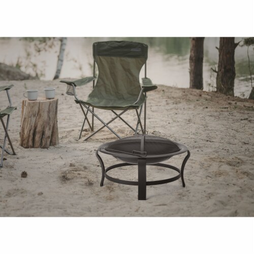 30  Portable Outdoor Fire Pit With Poker & Spark Attester, Camping, Patio Perspective: top