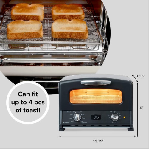 Sengoku SET-G16A(K) HeatMate Graphite Technology Toaster Oven, 120 Volt, Black Perspective: top
