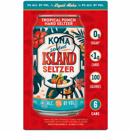 Kona Tropical Fruit Punch Spiked Seltzer Perspective: top