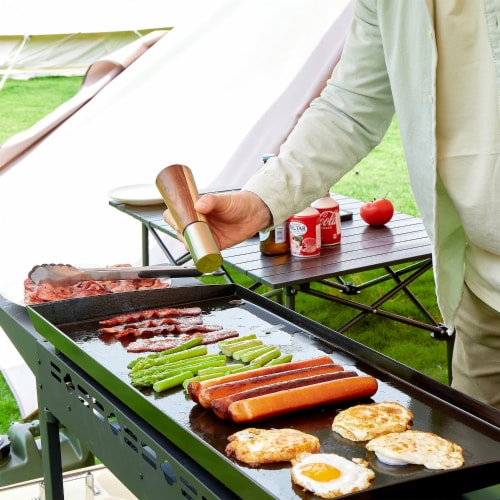 4-Burner Propane Gas Grill in Stainless Steel with Griddle Top