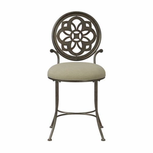 Hillsdale Marsala Vanity Stool in Gray Perspective: top