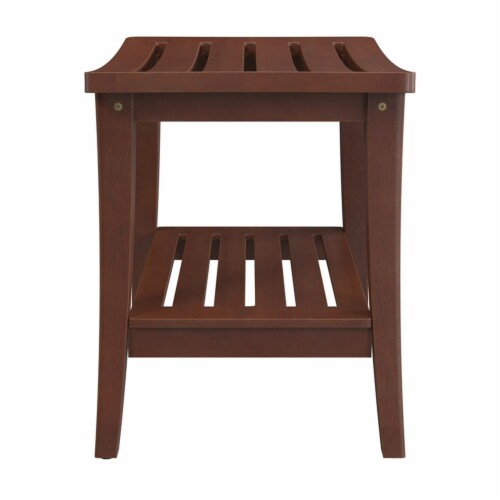 Hillsdale Preston Vanity Stool in Walnut Perspective: top