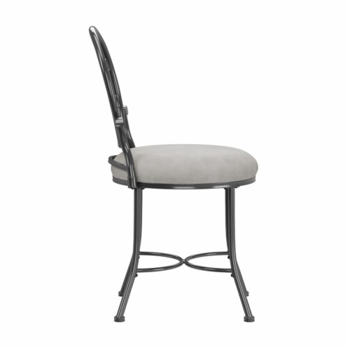 Hillsdale Furniture O'Malley Metal Vanity Stool Metallic Gray Perspective: top