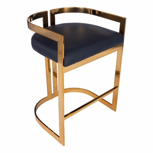 Butler Specialty Clarence Faux Leather 24 Counter Stool in Gold and Black Perspective: top