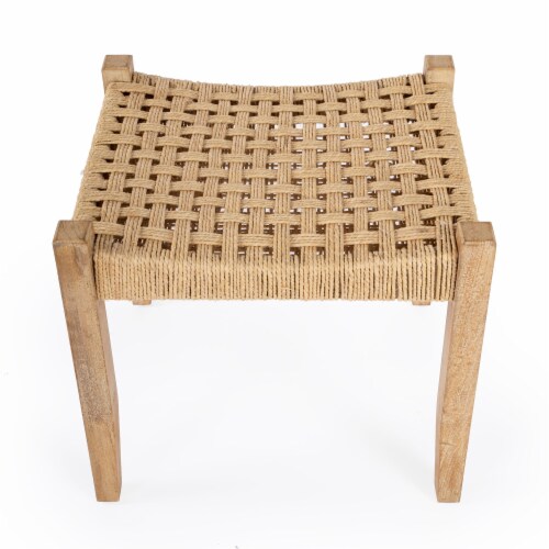 Butler Garner Woven Jute Stool Perspective: top