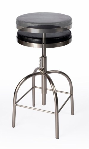 Butler Clyde Black Leather Adjustable Bar Stool Perspective: top