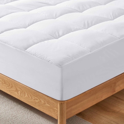 Peace Nest Cooling Mattress Pad 18 Inch Deep Pocket Twin Full Queen King Size White King Perspective: top