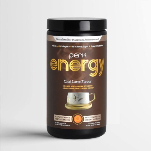 Perk Energy - Chai Flavored Beverage Mix Zero added Sugar Perspective: top