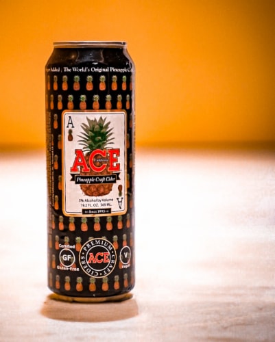 Ace Pineapple Craft Cider Single Can Perspective: top