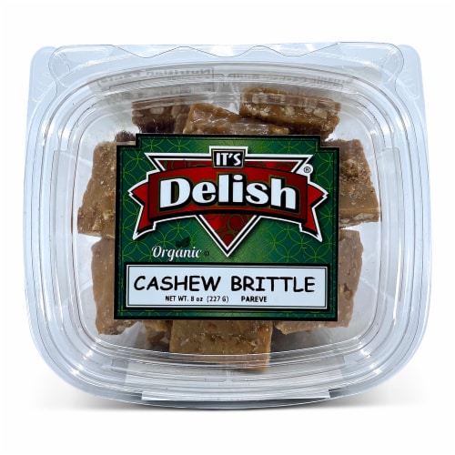 It's Delish® Organic Cashew Brittle Tub Perspective: top