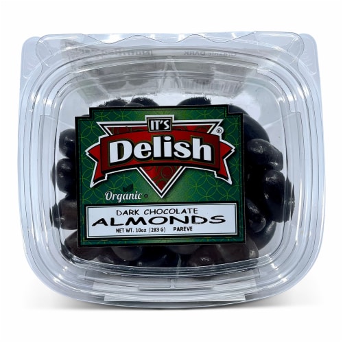 It's Delish® Organic Chocolate Almonds Tub Perspective: top