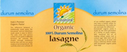 Bionaturae Organic Lasagne Pasta Perspective: top