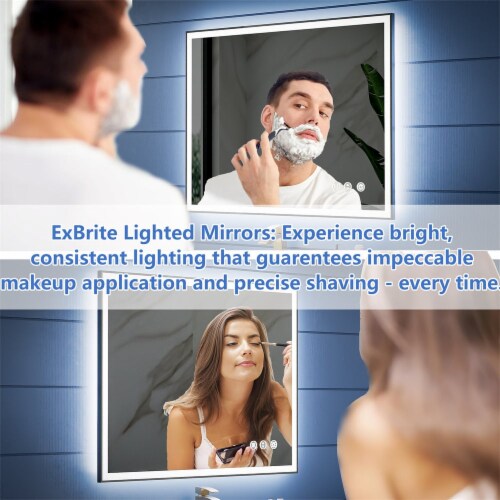 Apex-Noir 24X36 Framed Led Bathroom Mirror Matte Black Anti Apex-Noir 24X36 Framed Led Bathroom Mirror Matte Black Anti