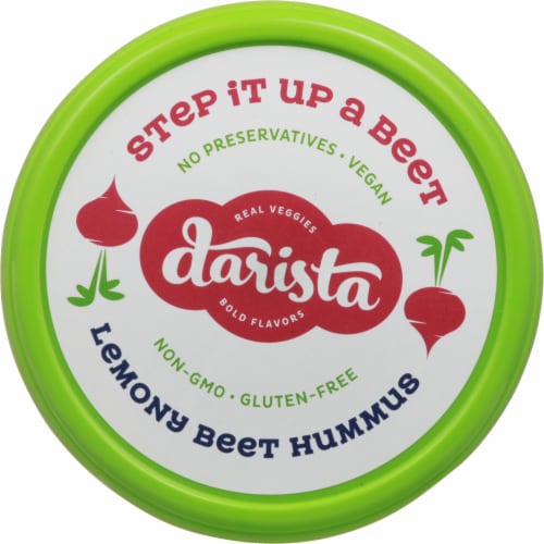 Darista Lemon Beet Hummus Perspective: top