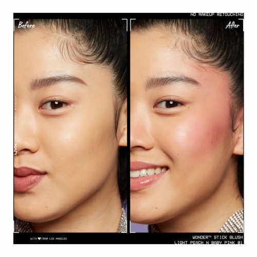 NYX Professional Makeup Wonder Stick Cream Blush Stick Dual-Ended 01 Light Peach + Baby Pink Perspective: top
