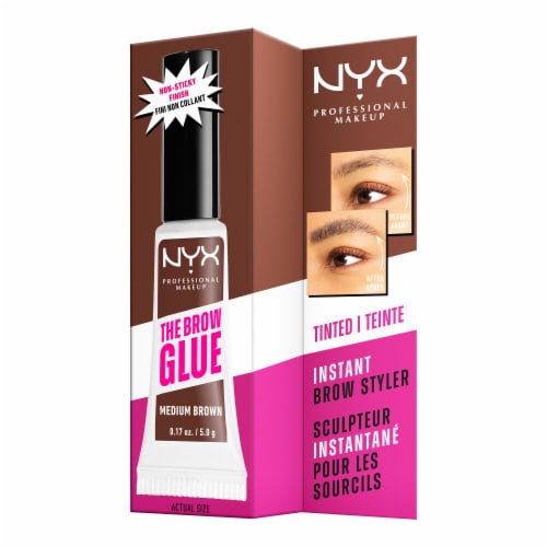 NYX Professional Makeup The Brow Glue 03 Medium Brown Perspective: top