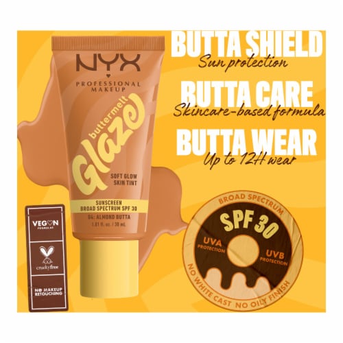 NYX Professional Makeup Buttermelt Glaze Soft Glow Skin Tint with SPF 30 04 Almond Butta Perspective: top
