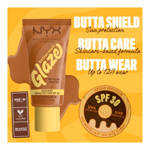 NYX Professional Makeup Buttermelt Glaze Soft Glow Skin Tint with SPF 30 06 Praline Butta Perspective: top