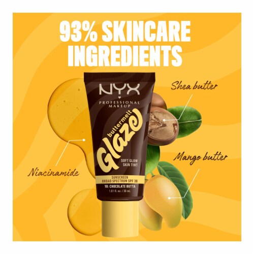 NYX Professional Makeup Buttermelt Glaze Soft Glow Skin Tint with SPF 30 10 Chocolate Butta Perspective: top