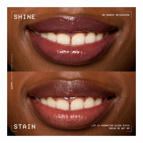 NYX Professional Makeup Lip IV Lip Gloss Stain Hydrating 05 Mocha Me Wet Perspective: top