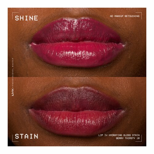 NYX Professional Makeup Lip IV Lip Gloss Stain Hydrating 10 Berry Thirsty Perspective: top