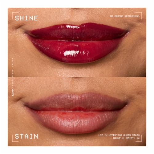 NYX Professional Makeup Lip IV Lip Gloss Stain Hydrating 14 Mauve n Moist Perspective: top