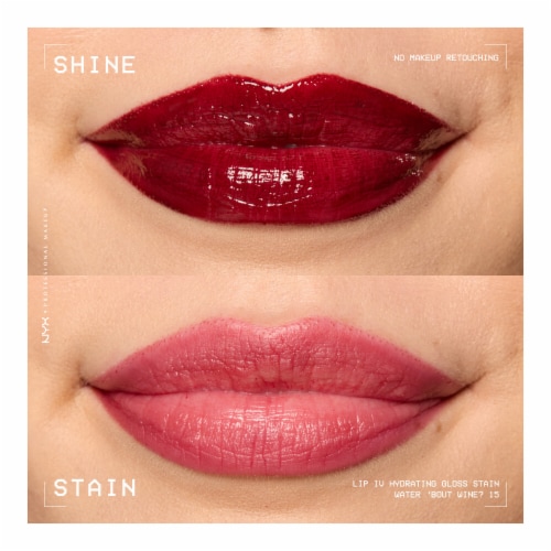NYX Professional Makeup Lip IV Lip Gloss Stain Hydrating 15 Water Bout Wine Perspective: top