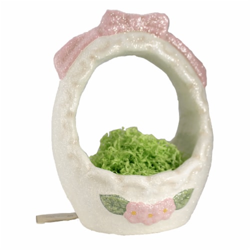 Easter Easter Basket Medium Paper Glittered Grass Tj9496 Perspective: top