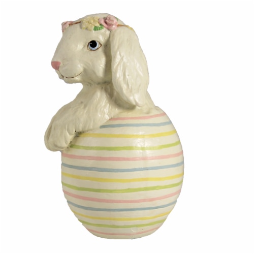 Easter Primrose Bunny In Egg Polyresin Floppy Ears Pastel Td0010 Perspective: top