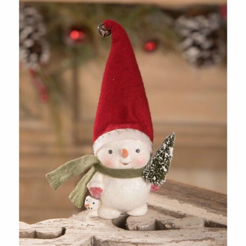 Christmas Stocking Cap Snowman Paper Pulp Bottle Brush Tree Carrot Nose Ma0406 Perspective: top