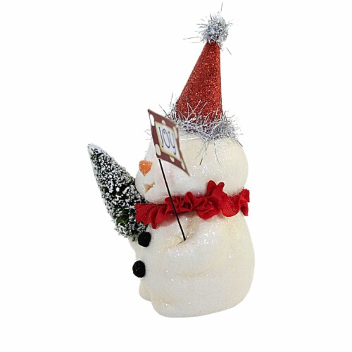 Christmas Party Joy Snowman Paper Pulp Bottle Brush Tree Coal Buttons Ma0407 Perspective: top