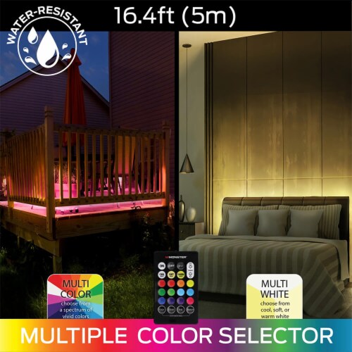 16.4' Outdoor Multi-Color LED light strip Perspective: top