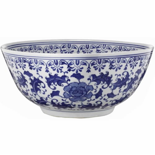 KitchenAid Patterned Ceramic Bowl - White/Blue, 5 qt - Kroger