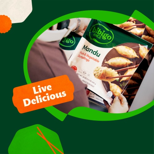Bibigo Mandu Pork & Vegetable Dumplings Perspective: top