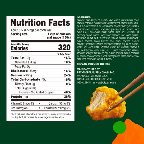 Bibigo Korean Style Crunchy Chicken with Orange Sauce Perspective: top
