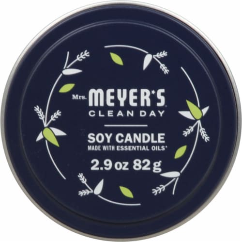 Mrs. Meyer's Clean Day Lemon Verbena Scent Tin Candle Perspective: top