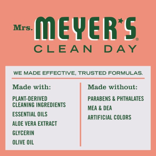 Mrs. Meyer's Clean Day Hand Soap, Geranium, Made Without Parabens or Phthalates Perspective: top