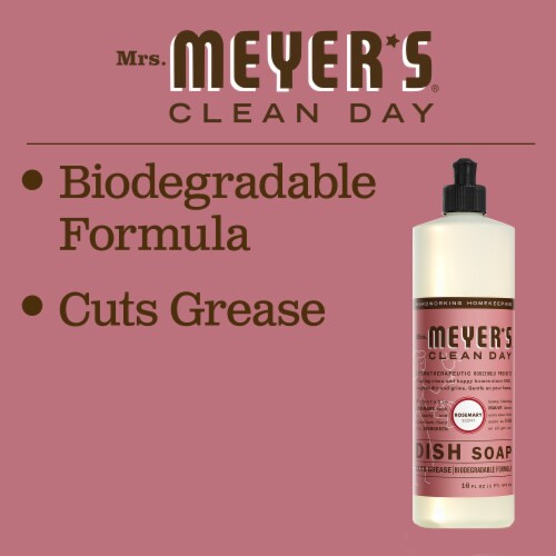 Mrs. Meyer's Clean Day Rosemary Scent Liquid Dish Soap Perspective: top