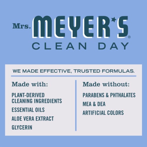 Mrs. Meyer's Clean Day Liquid Dish Soap, Bluebell Scent, 16 Ounce Bottle Perspective: top