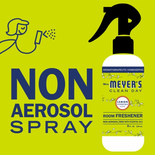 Mrs. Meyer's Clean Day Room Freshener, Lemon Verbena Scent, 8 Ounce Non-Aerosol Spray Bottle Perspective: top