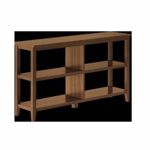 HomeRoots 30  2-shelf Low Horizontal Modern Wood Bookcase in Walnut Perspective: top