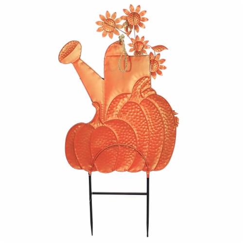 Home & Garden Watering Can With Pumpkins Metal Yard Decor Sunflower 31823025 Perspective: top