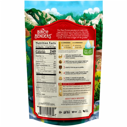 Birch Benders Plant Protein Pancake & Waffle Mix, 14oz Perspective: top