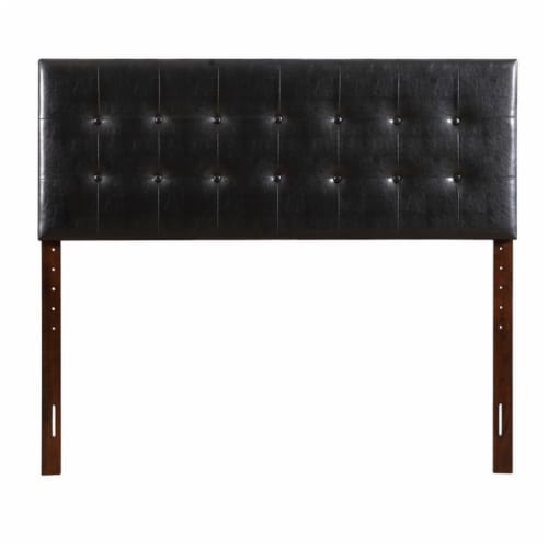 Glory Furniture Super Nova Faux Leather Upholstered Full Headboard in Black Perspective: top