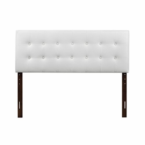 Glory Furniture Super Nova Faux Leather Upholstered Full Headboard in White Perspective: top