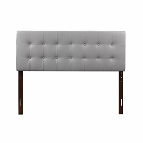 Glory Furniture Super Nova Faux Leather Upholstered Full Headboard in Light Gray Perspective: top