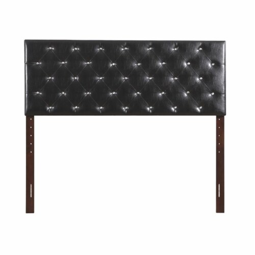 Glory Furniture Super Nova Faux Leather Upholstered Queen Headboard in Black Perspective: top
