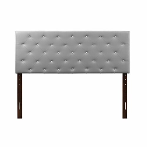 Glory Furniture Super Nova Faux Leather Upholstered Full Headboard in Light Gray Perspective: top