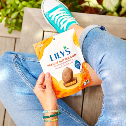 LILY S Milk Chocolate Style Peanut Butter Cups No Sugar Added Sweets Bag 3.2 oz Foods Co
