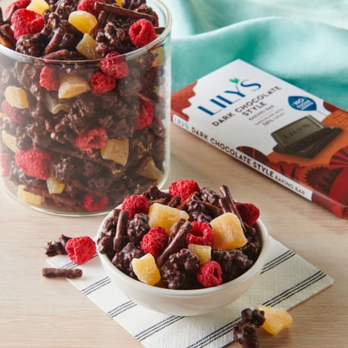 LILY'S Dark Chocolate Style No Sugar Added Baking Bar Perspective: top